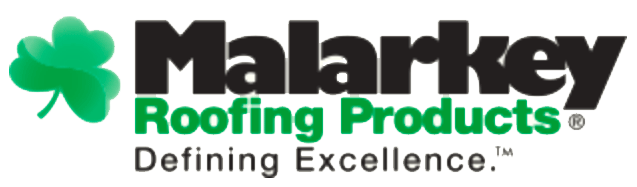 The logo for malarkey roofing products defines excellence